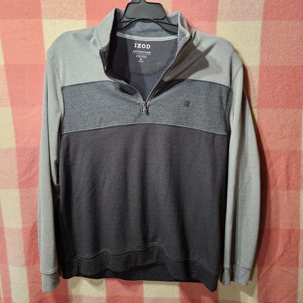 IZOD Advantage Performance Stretch Colorblock 1/4 Zip Sweatshirt Men's XL